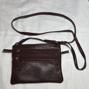 Chic Brown Leather Crossbody Bag